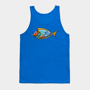 blue tank fish colorful Tank Top